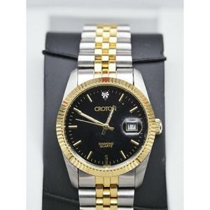 Croton Automatic Diamond Two Toned Stainless Steel 'Famous Look' Men's Watch